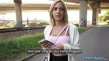 A Busty Spanish Blonde Gets A Surprise Public Servicing