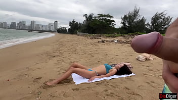 Let Me Glaze Your Tits Right Here On The Beach Where Everyone Can See My Hard Cock.