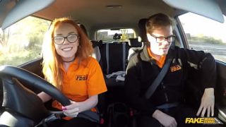 Naughty British Redhead Ella Hughes Gets Her Tight Little Pussy Pounded Raw During A Steamy Driving Lesson
