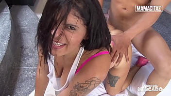 Oiled-up Teen Slut Vick Valencia Gets Her Fat Latina Tits Bounced And Her Tight Pussy Pounded Raw By A Hung Stranger In The Meat Market