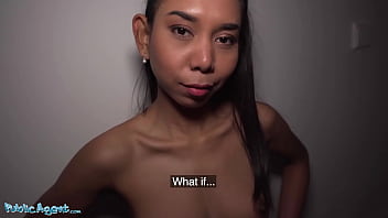 Desperate Asian Babysitter With Perky Tits And A Tight, Shaved Pussy Gets Paid To Suck Cock In Public And Moans Through Multiple Orgasms As Her Tiny Body Is Stretched And Filled.