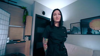 Latex-clad Nurse Seductively Assists Her Patient In Producing A Semen Sample