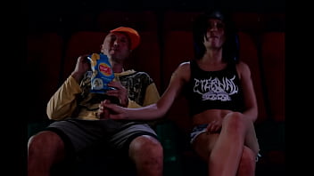 A Stealthy Stroke Session In The Dark Of The Theater