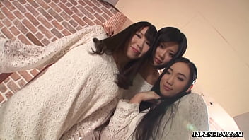 Three Insatiable Asian Beauties Moaning As Tongues Worship Their Dripping Wet Pussies