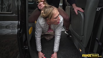 Unbelievable! She’s So Desperate For Those Concert Tickets She’s Riding The Driver’s Cock Right In The Back Of This Fake Cab