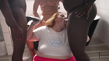 Ssbbw Julie Ginger Gets Her Face Savagely Fucked By Multiple Bbcs In A Wild Blowbang