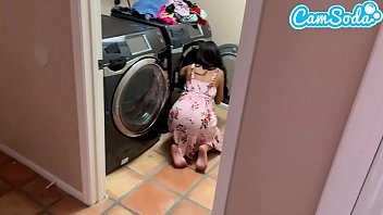 Pounding My Step-sister’s Tight Little Pussy Against The Washing Machine