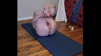 Sweaty And Naked, This Hot Mature Bends And Stretches In The Most Arousing Yoga Poses.
