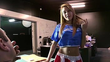 Desperate American Cheerleader Marina Angel Aches To Be Filled By Her Stepdaddy’s Thick, Hard Cock.