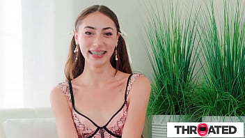 Gagging On A Massive Shaft, This Deepthroating Brunette Slut Can’t Get Enough