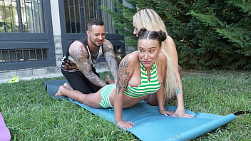 Bending Over For Two Flexible Babes Leads To A Sweaty, Hardcore Threesome