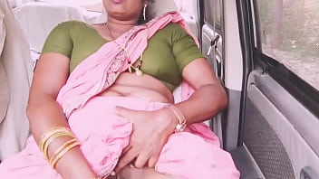 Sizzling Housewife Sneaks Away From Her Husband For A Steamy Car Rendezvous With Her Lover, Whispering Filthy Telugu Desires.