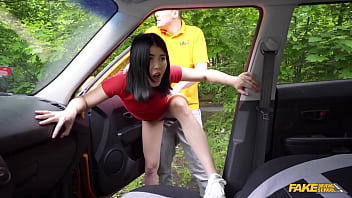 Sizzling Asian Beauty Chokes On My Throbbing Cock Until It’s Scorching Hot In This Fake Driving School Fantasy.