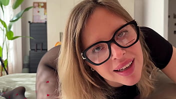 Geography Teacher In Glasses And Tights Points Out Her Secret Entrance On The Globe.