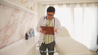 Slender Latina Beauty Bounces Her Tight Pink Pussy On Her Doctor’s Massive Cock