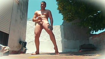 Sweaty Salsa Stud Strips Bare In The Wild: A Close-up Of His Muscular Body, Throbbing Cock, And That Perfect Ass As He Dances And Jerks Off