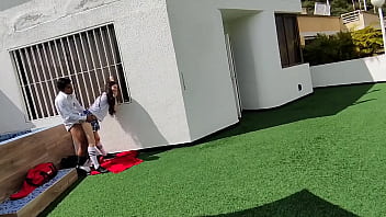 Naughty Students Caught On Camera In A Risky Rooftop Tryst