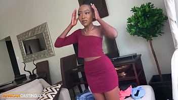Petite Ebony Babe’s Tight Pussy Stretched Wide By Huge American Cock In Audition
