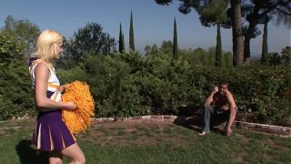 Outdoor Cheerleader Takes A Deep, Hard Pounding And Hungrily Swallows Every Last Drop