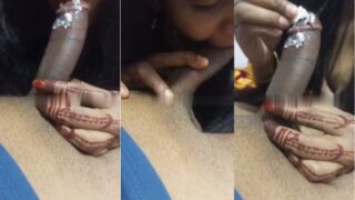 Sultry Wife Kneels To Lavish Her Man With A Slick, Deep-throated Indian Delight