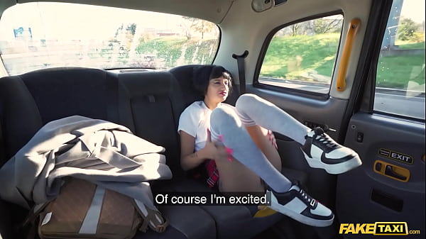 Naughty French Co-ed Hops In A Fake Cab And Pays The Driver With Her Body For A Wild Ride