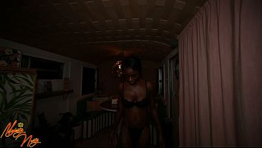 Ebony Gets Railed Hard Against The Treehouse Wall