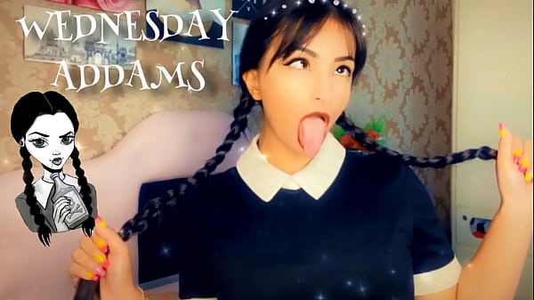 Wandinha Addams Em Cena Íntima: Ahegao Enfático E Oral Profundo – Cosplay Sensual Da Personagem