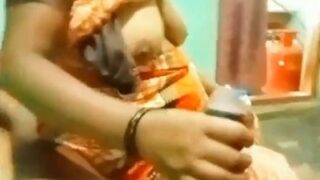 Stepmom Flashes Her Tits And Gives A Sloppy Handjob In Desi Porn