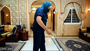 Boss Orders His Indonesian Housemaid In Hijab To Take His Cock Down Her Throat And Drink Every Drop Of His Cum