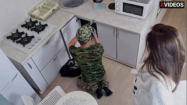 Locksmith Pounds My Stepmom Hard On The Kitchen Counter