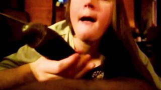 Thick Girl Greedily Deepthroats A Massive Black Cock